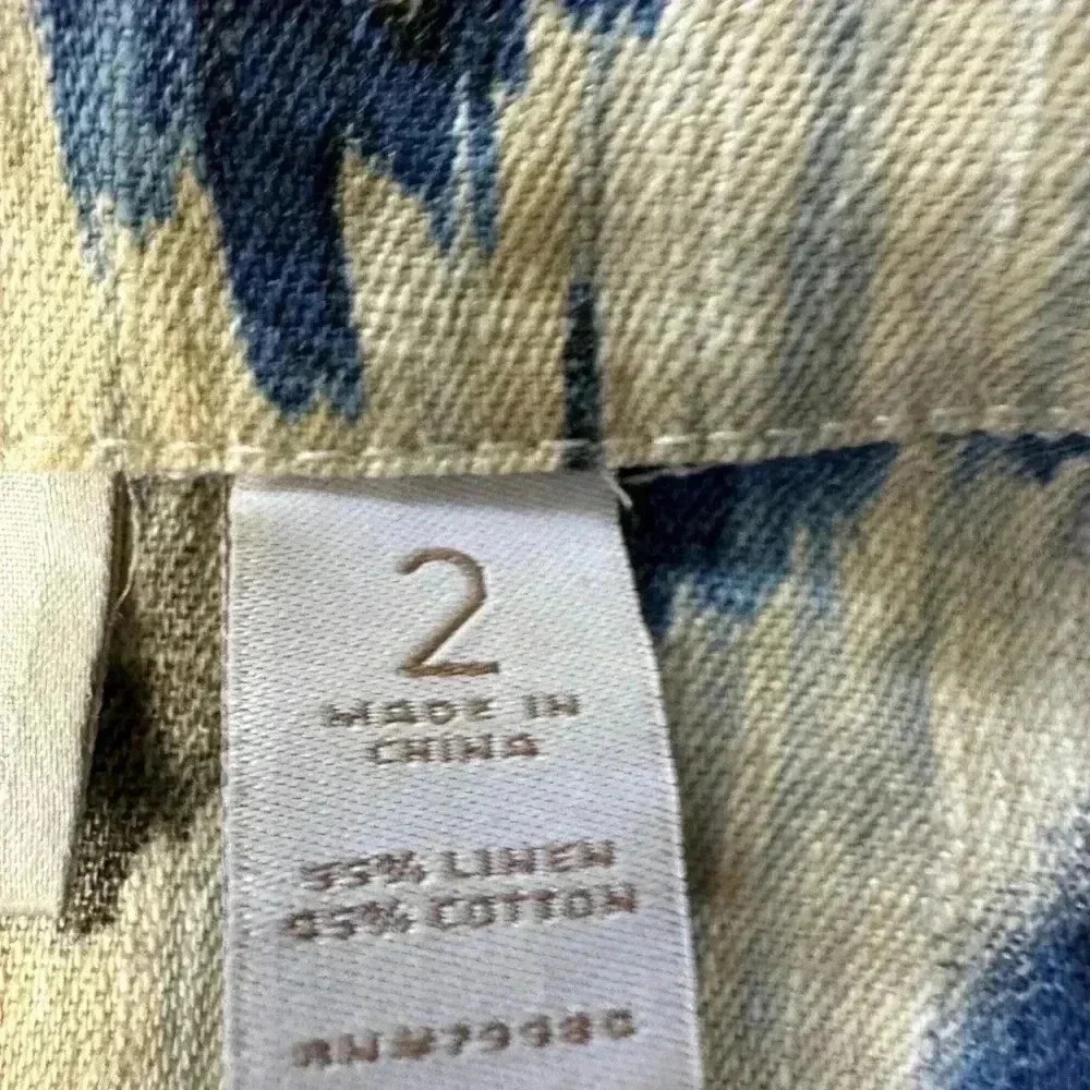 Chico's Sz 2 - Medium Jacket Linen/Cotton Blend Long Sleeve Multi-Color Abstract - Picture 6 of 8